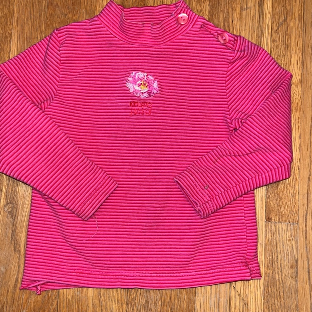 Kenzo Jungle Rare Vintage Pink Striped Long Sleeve Top